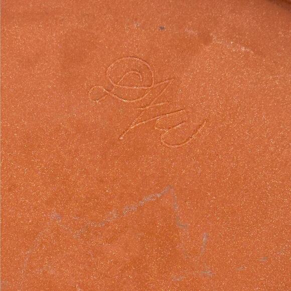 Artist Signed Handmade Painted Glazed Terracotta Red Clay Pottery Plate - Picture 4 of 4